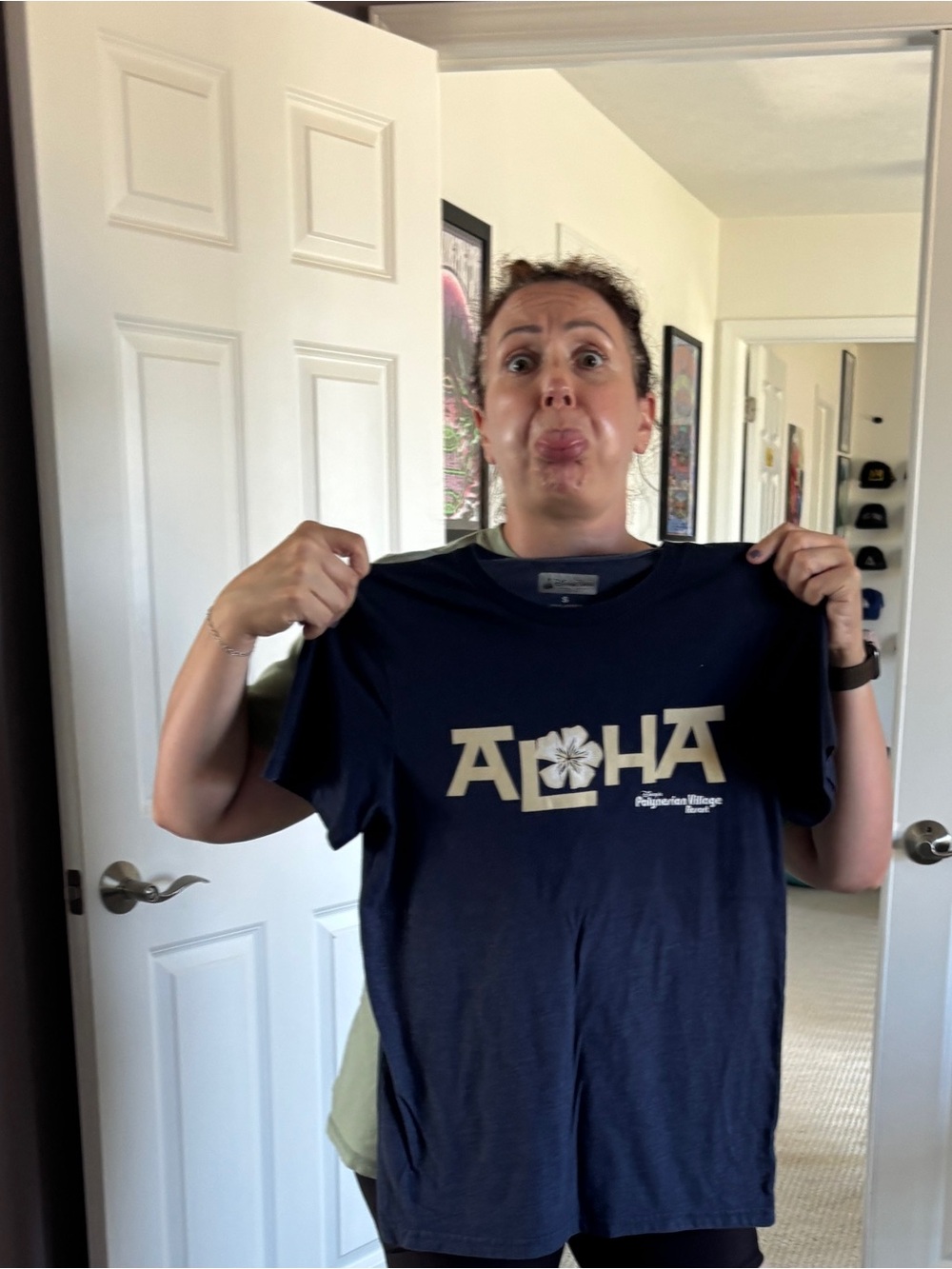 Navy "ALOHA" Graphic Tee